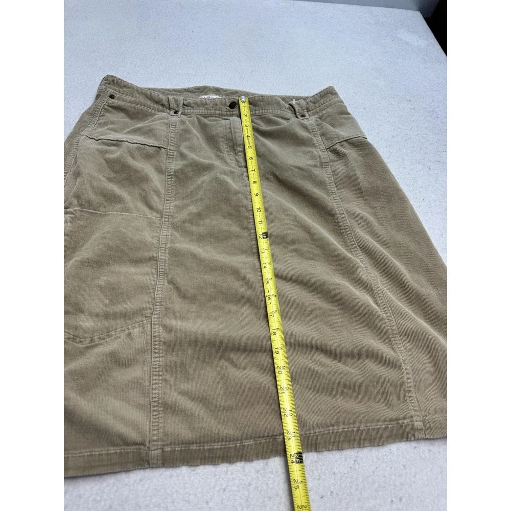 Woolrich Skirt Womens 18 Beige Corduroy A Line Knee Length Stretch Pockets